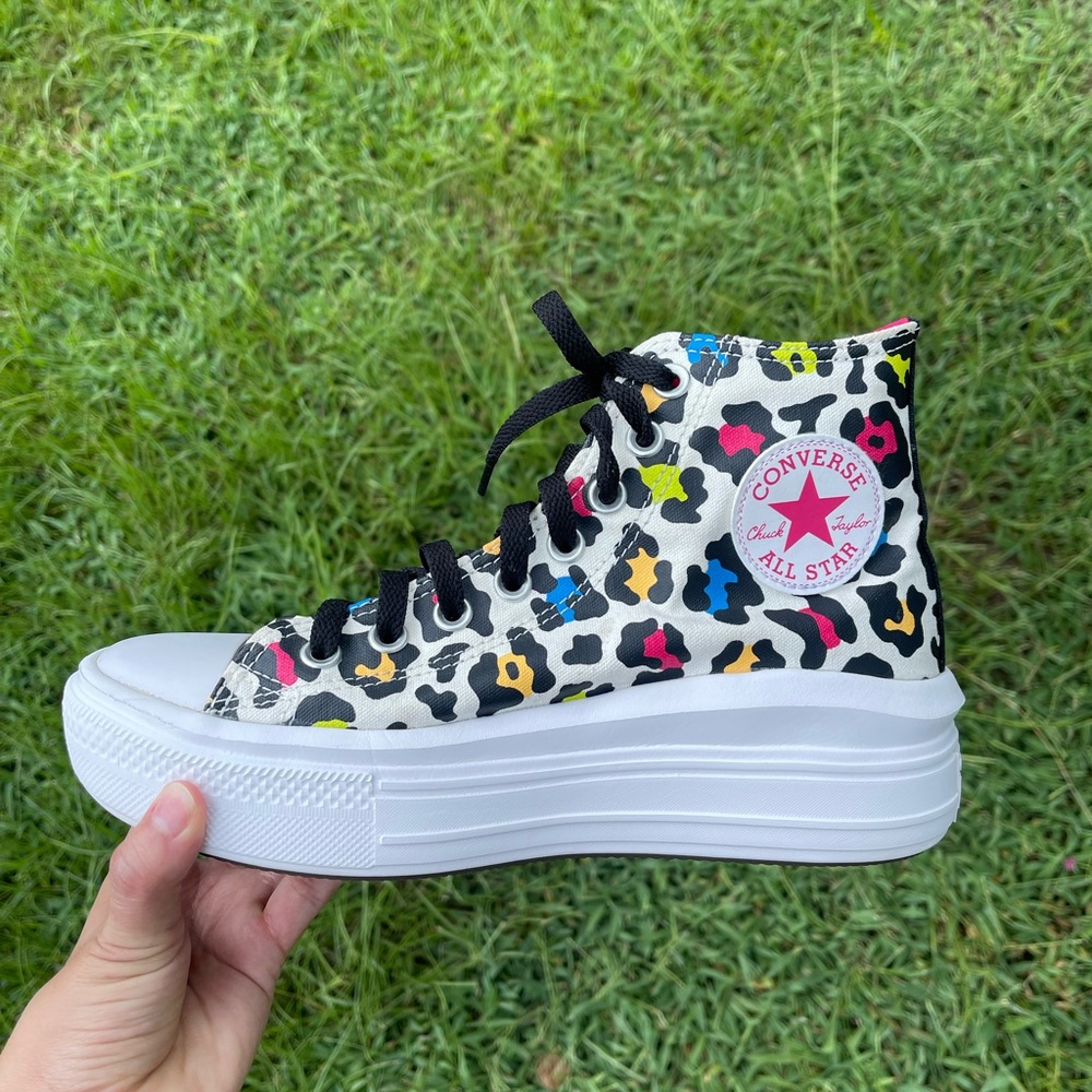 Converse Leopard Move Platform Trainers - Picture 4 of 8